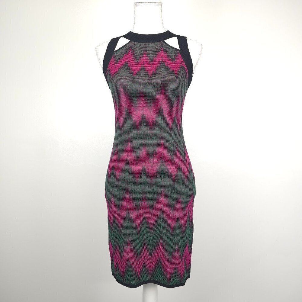 M Missoni Zigzag Knit Bodycon Midi Dress